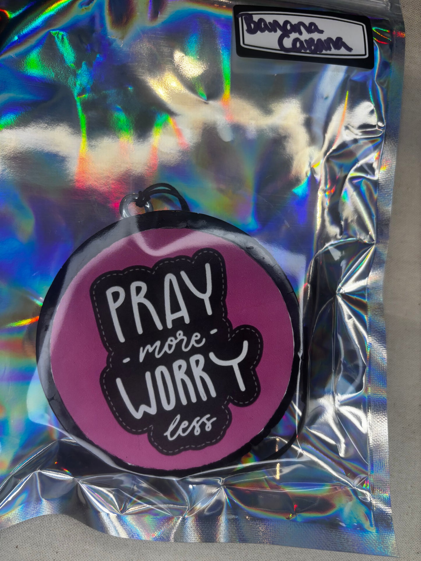 Pray More Worry Less Car Freshie-Banana Cabana