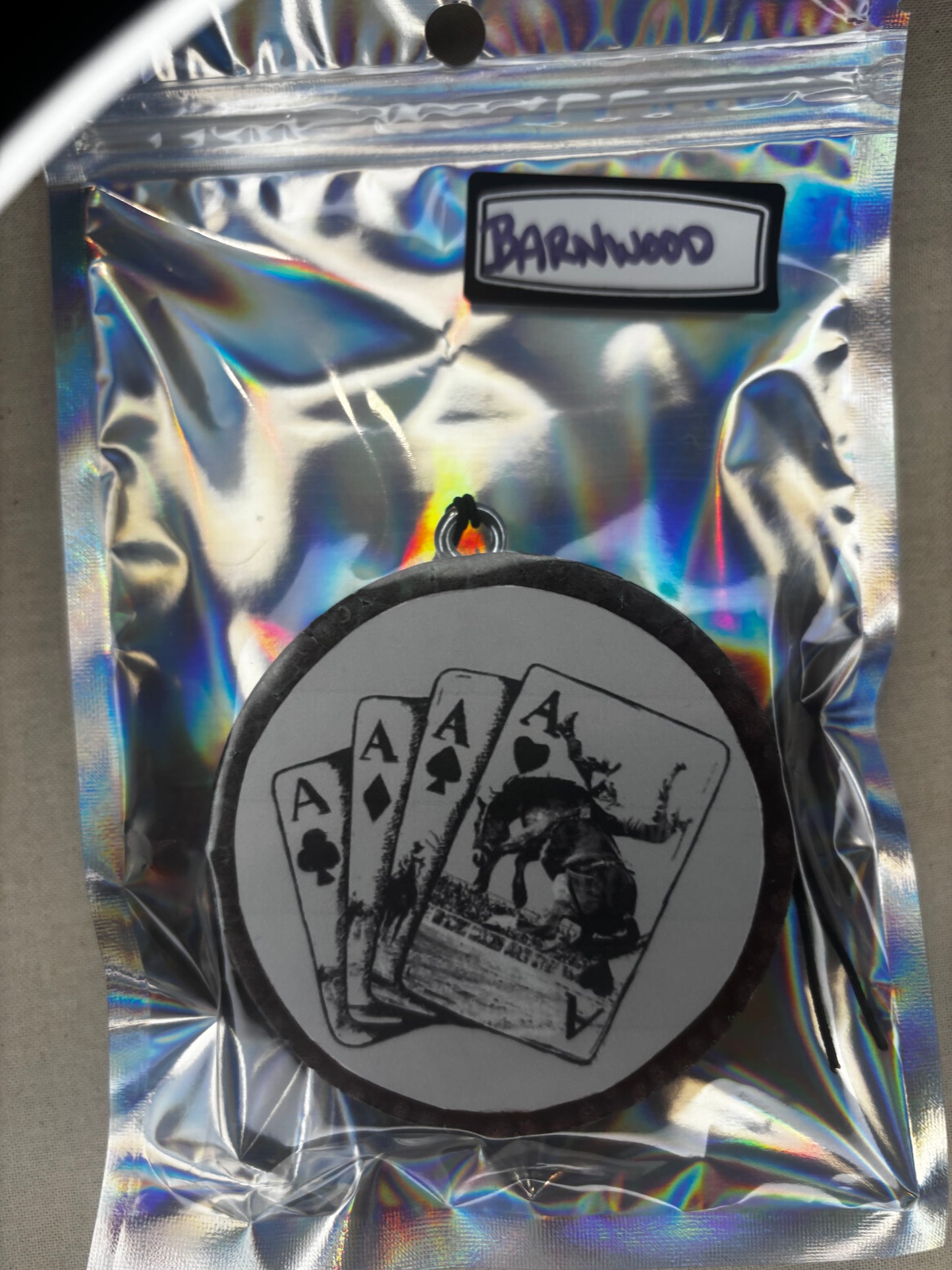 Aces Car Freshie-Barnwood