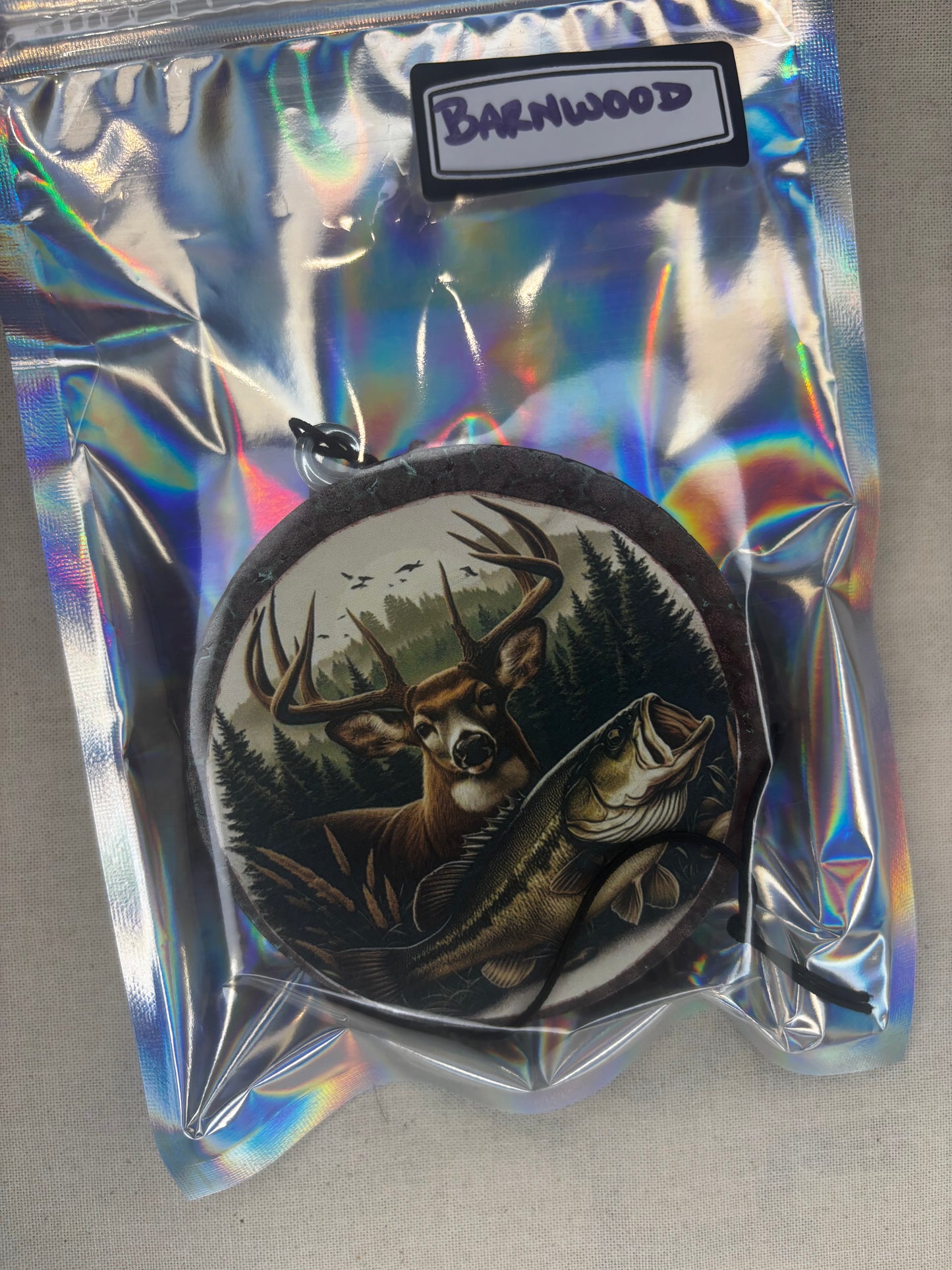 Buck and Fish Car Freshie-Barnwood