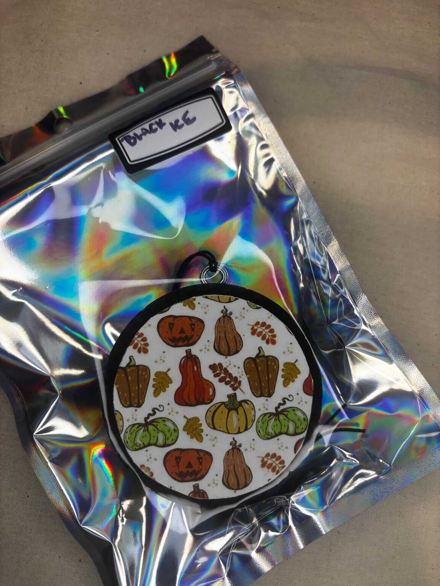 Pumpkin/Ghourds Car Freshie-Black Ice