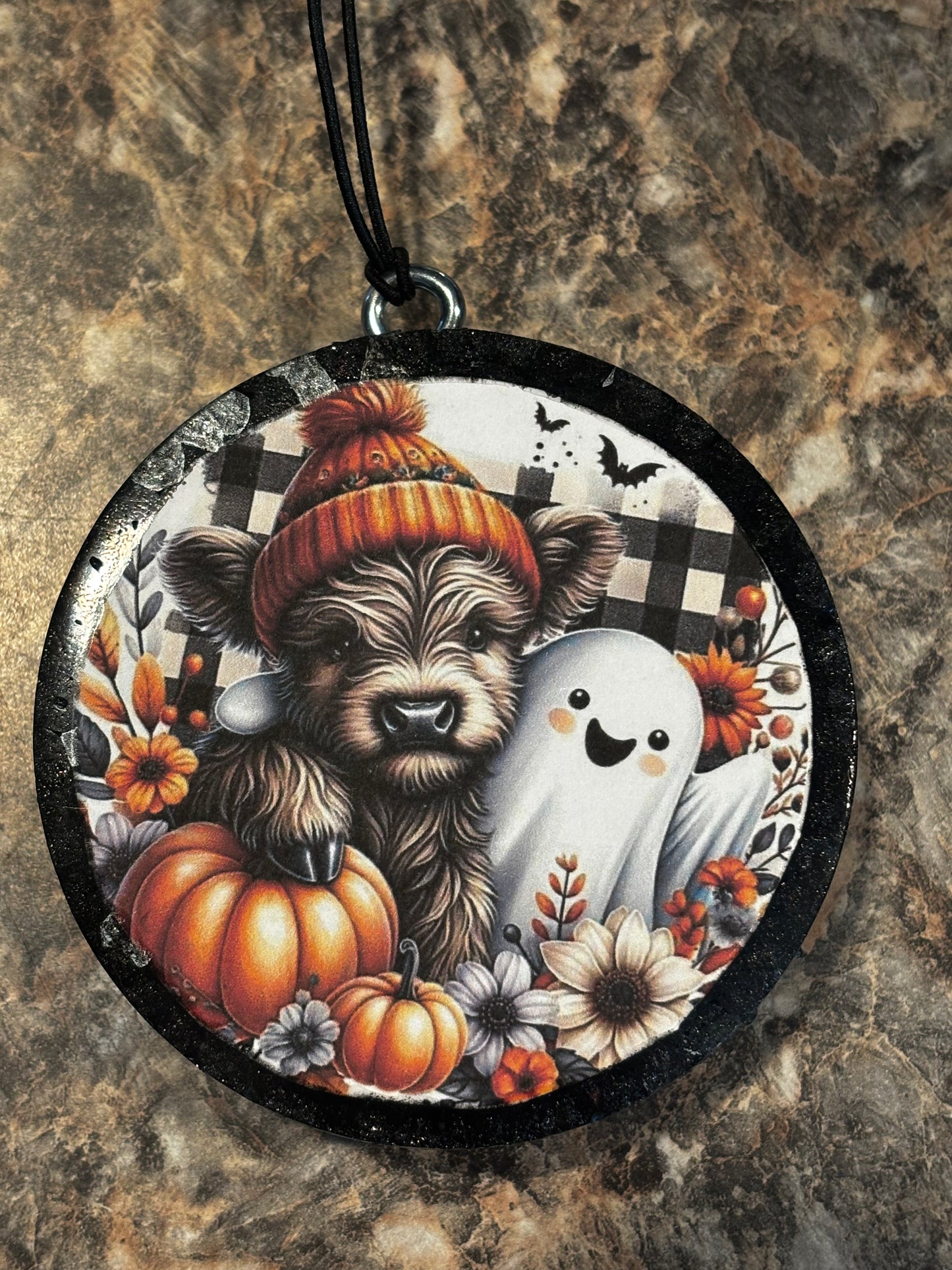 Cow and Ghost Pumpkins Car Freshie-Pumpkin Pecan Waffles