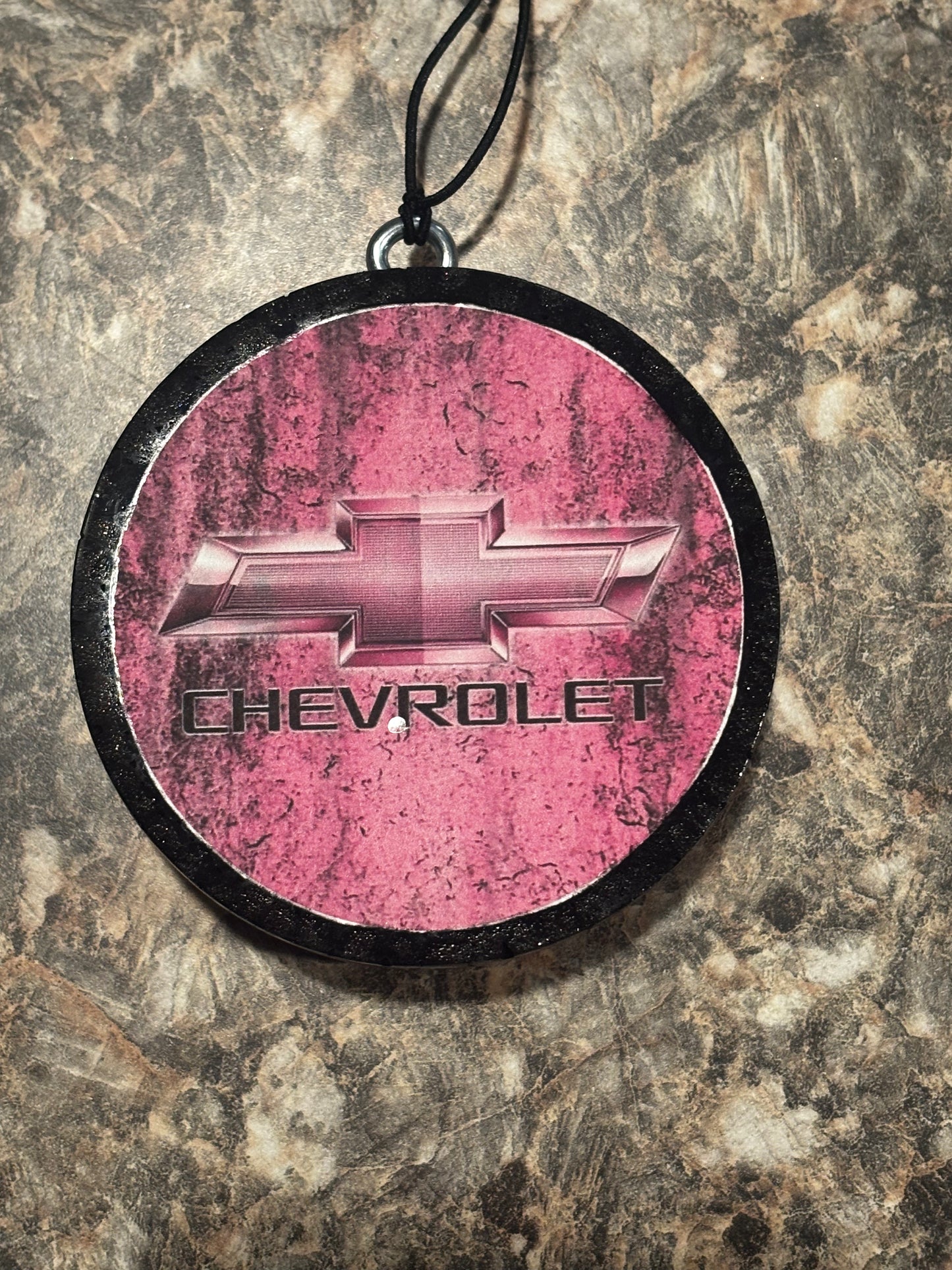 Pink Chevrolet Car Freshie-Black Coconut