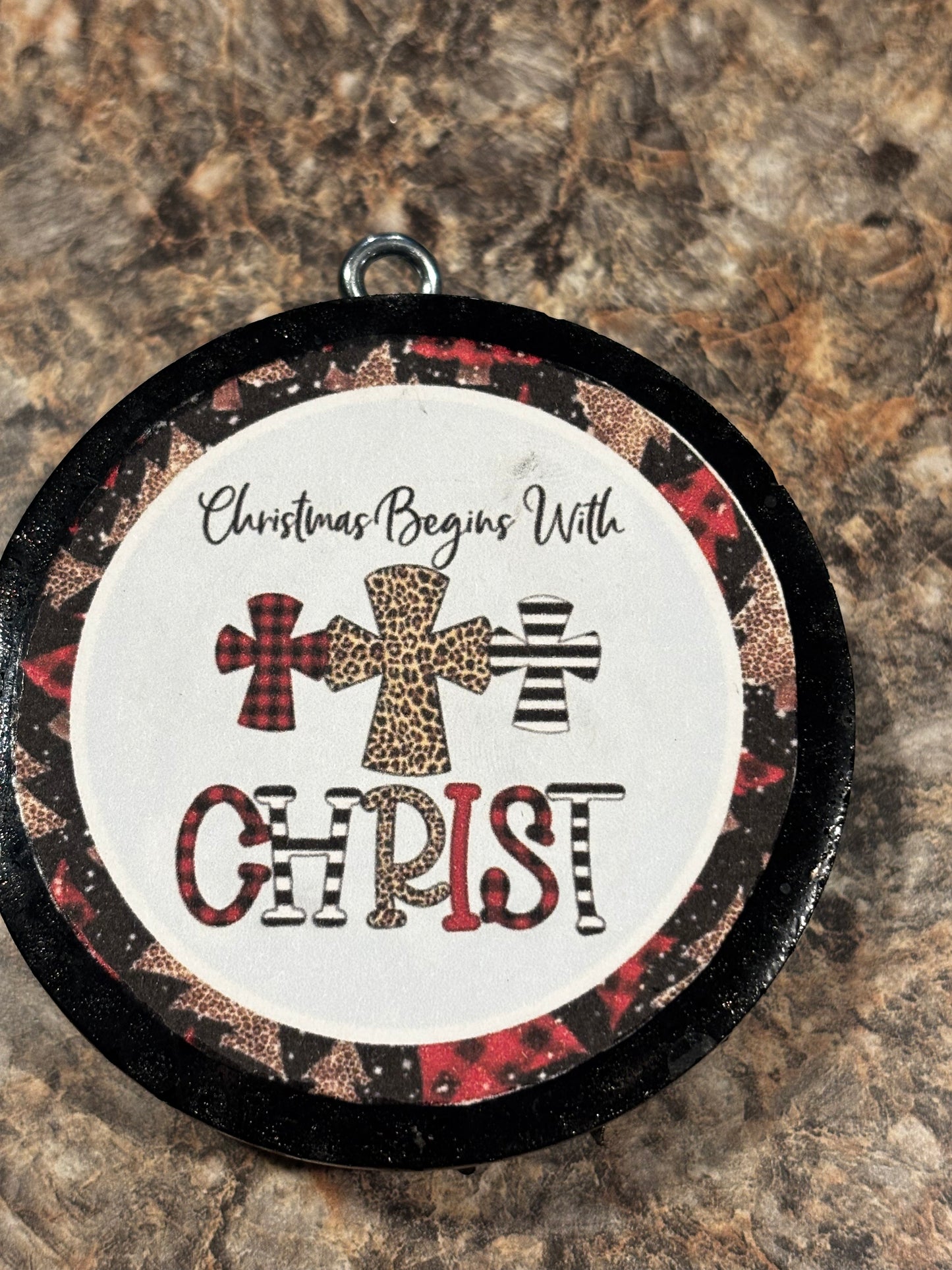 Christmas Begins With Christ Car Freshie-Creme Brûlée