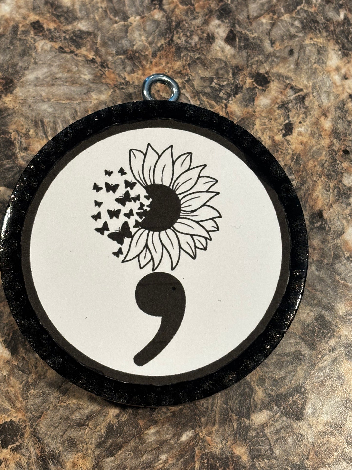 Sunflower Semicolon Car Freshie-Pumpkin Peanut Brittle