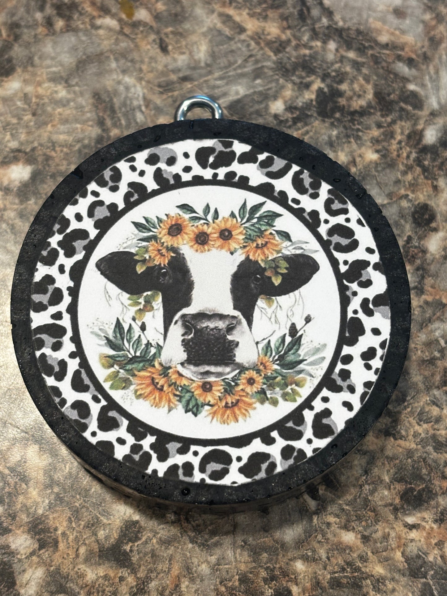 Cow Car Freshie-Cherry Leather