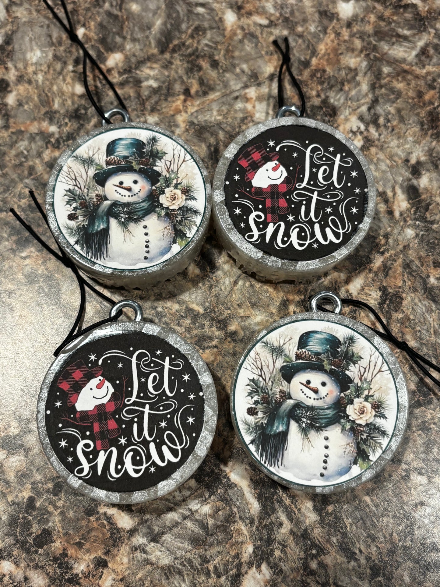 Christmas Snowman Freshie Ornament 4 pack-Vanilla Bean Noel