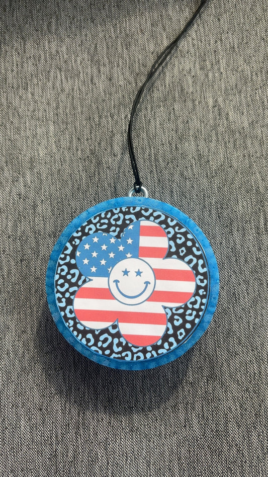 Smiley Flower Freshie-Cherry Leather