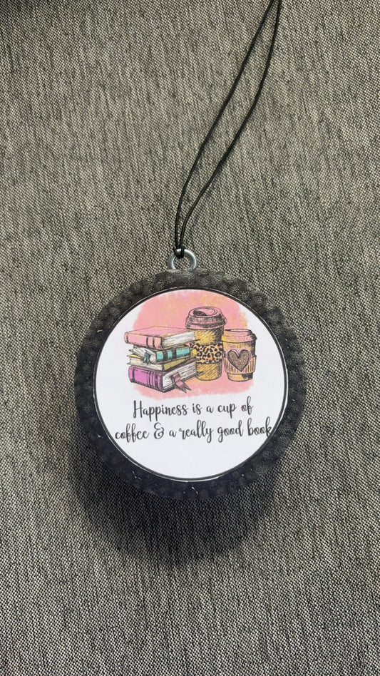 Books and Coffee Car Freshie-Black Raspberry Vanilla