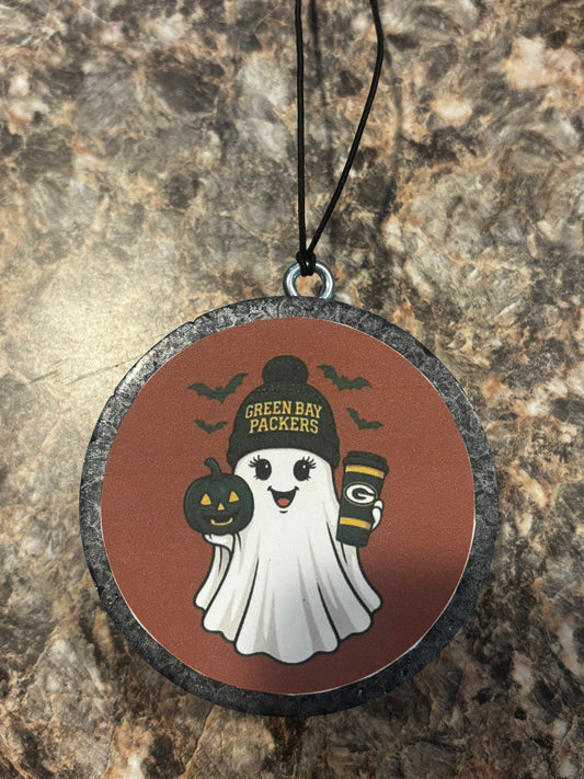 Packers Ghost Car Freshie-Coconut Pumpkin Latte