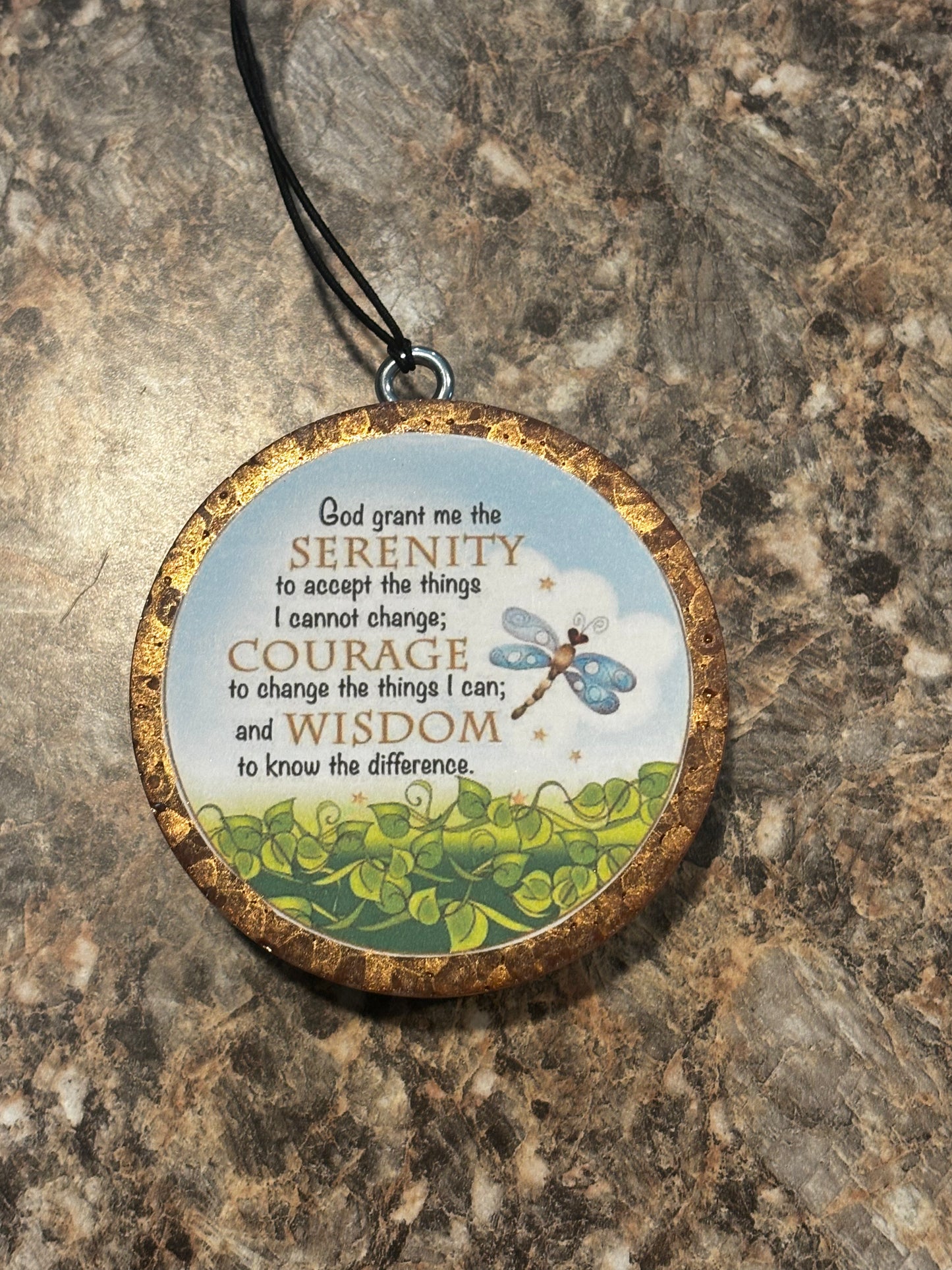 Serenity Prayer Car Freshie-Cherry Leather