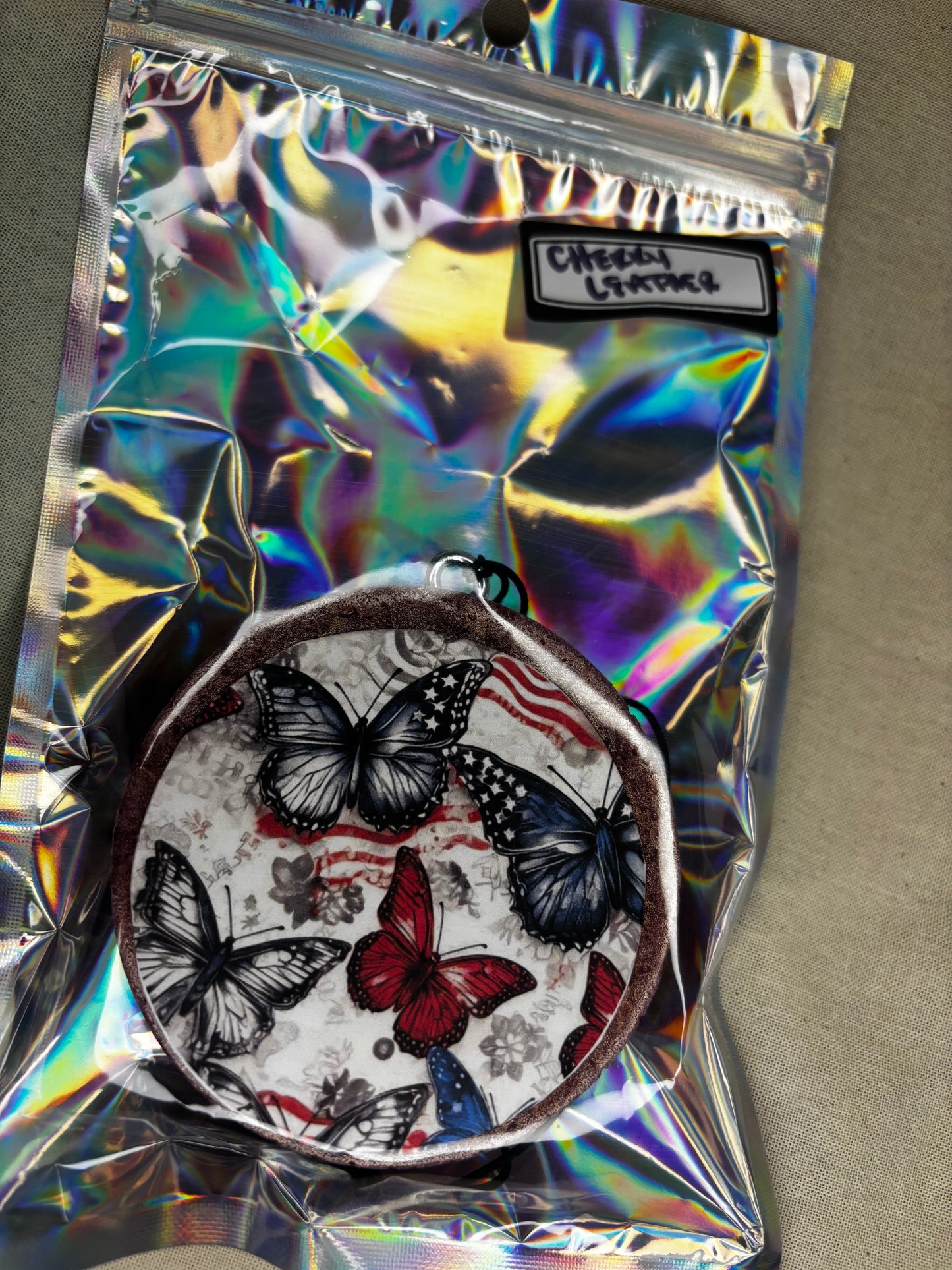 Americana Butterflies Car Freshie-Cherry Leather