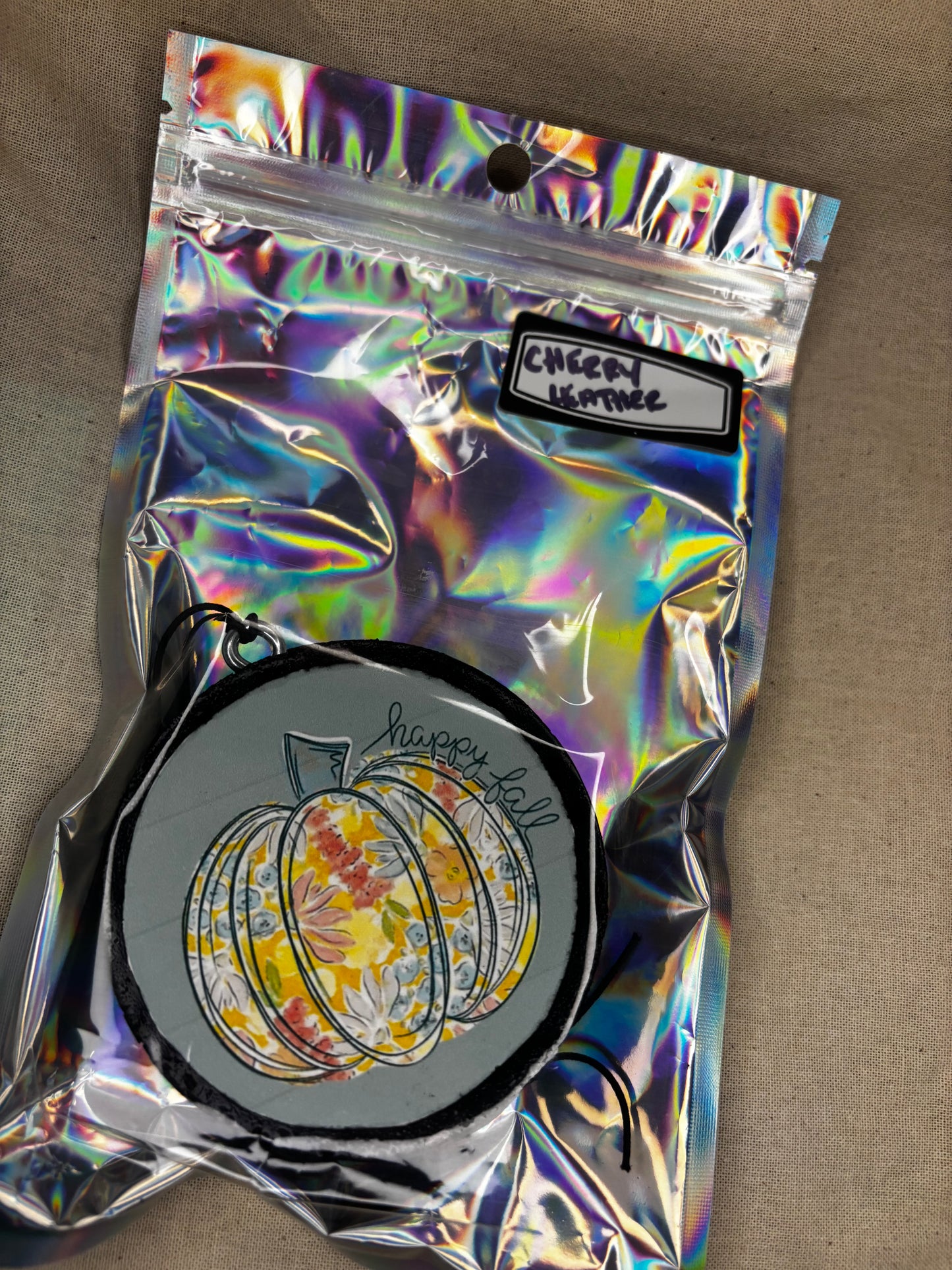 Happy Fall Pumpkin Car Freshie-Cherry Leather