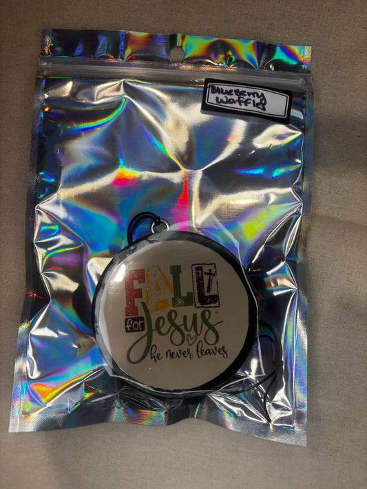 Fall For Jesus Car Freshie-Blueberry Waffles