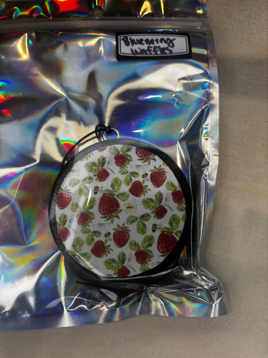 Strawberries and Bees Car Freshie-Blueberry Waffles