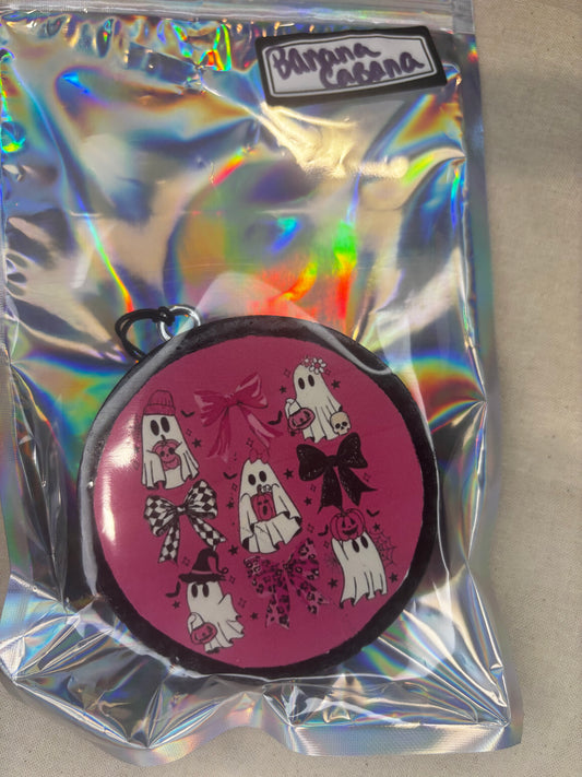 Pink Halloween Ghosts/Ribbons Car Freshie-Banana Cabana