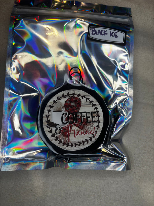 Coffee & Flannel Car Freshie-Black Ice