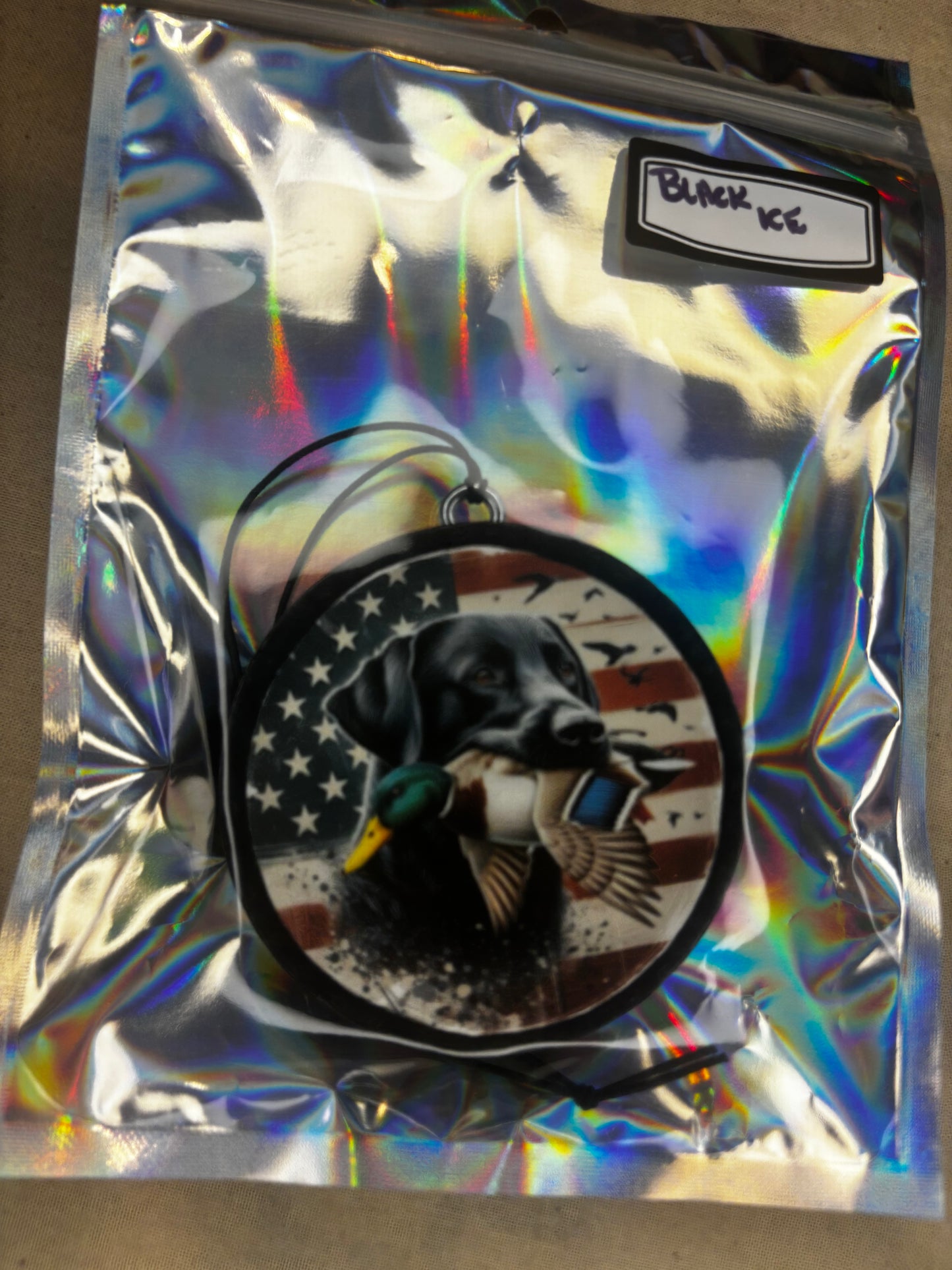 Lab with Mallard Car Freshie-Black Ice