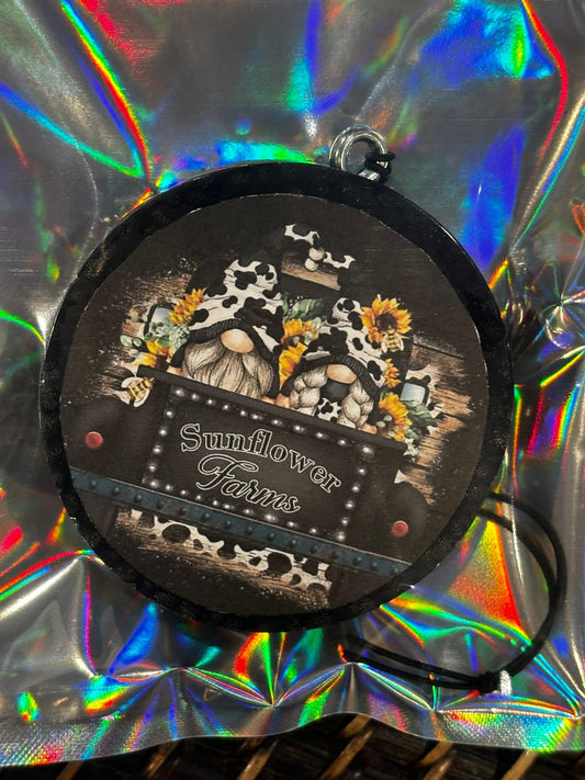 Sunflower Gnome Car Freshie-Butt Naked