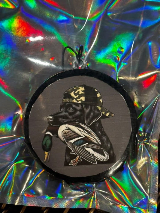 Lab with Mallard Car Freshie-Butt Naked