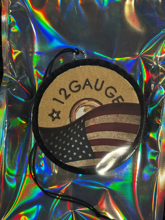 12 Guage Flag Car Freshie-Butt Naked