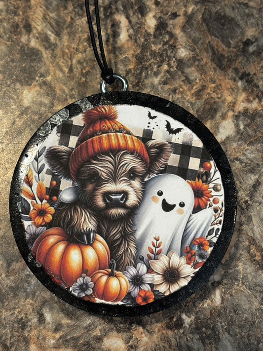 Cow and Ghost Pumpkins Car Freshie-Pumpkin Pecan Waffles