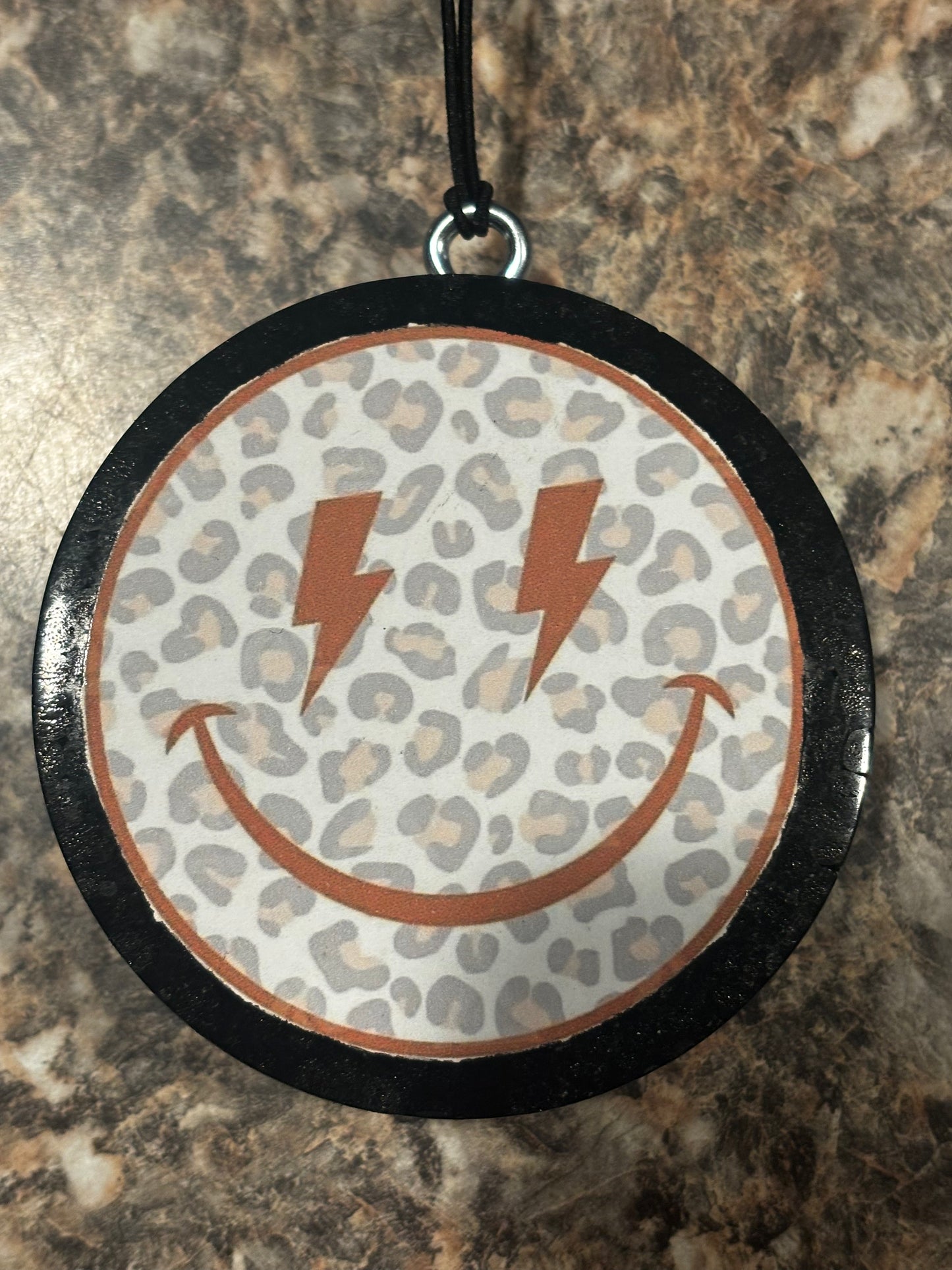 Smiley Face Car Freshie-Black Raspberry Vanilla