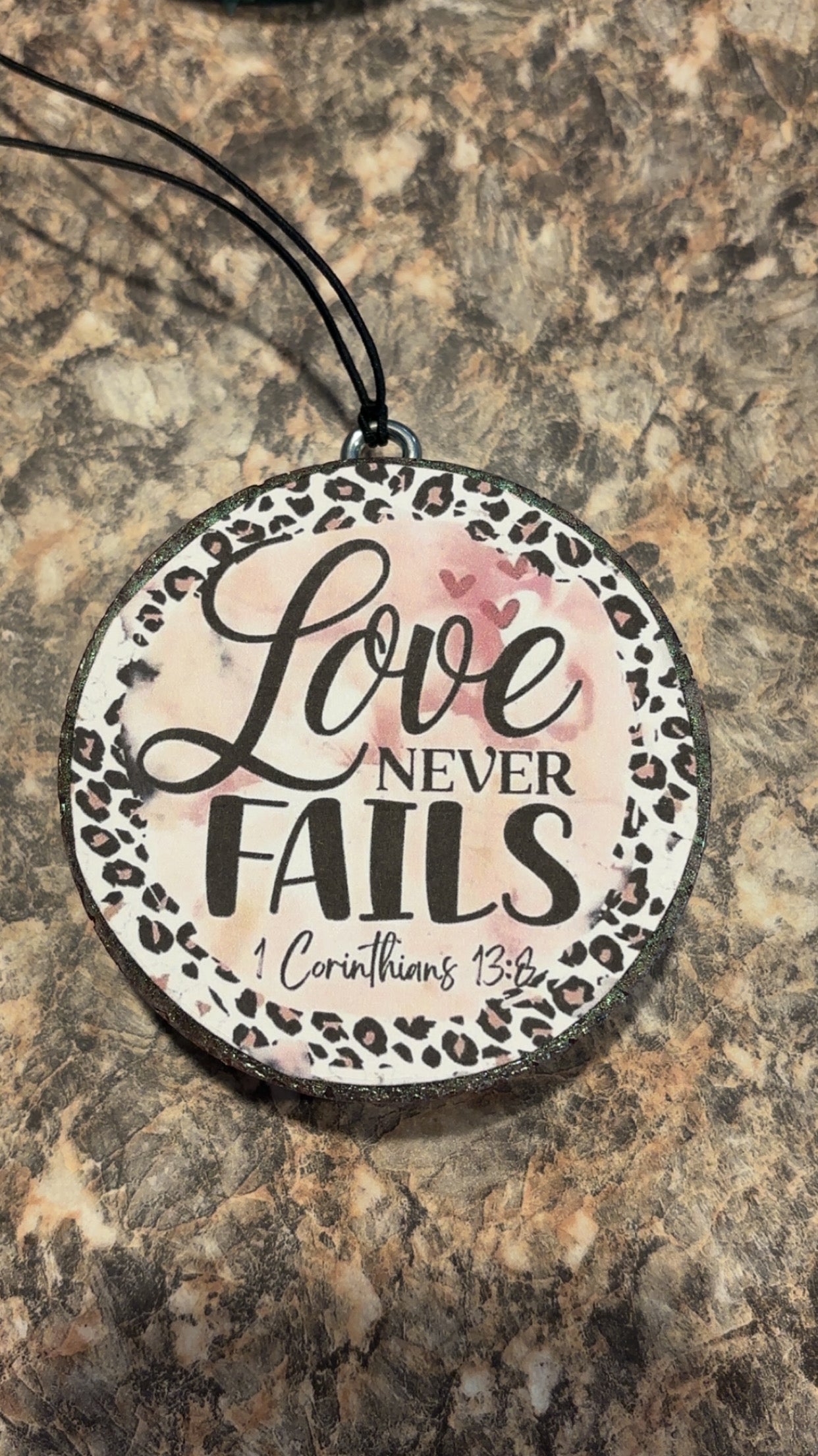 Love Never Fails Car Freshie-Cinnamon Apple