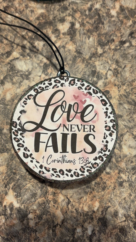 Love Never Fails Car Freshie-Cinnamon Apple