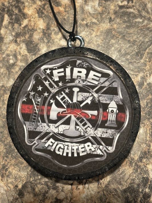 Fire Fighter Car Freshie-Black Coconut