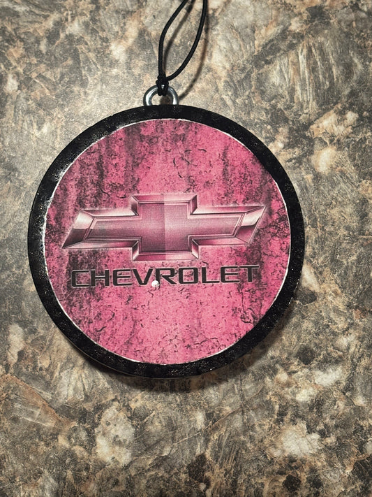 Pink Chevrolet Car Freshie-Black Coconut