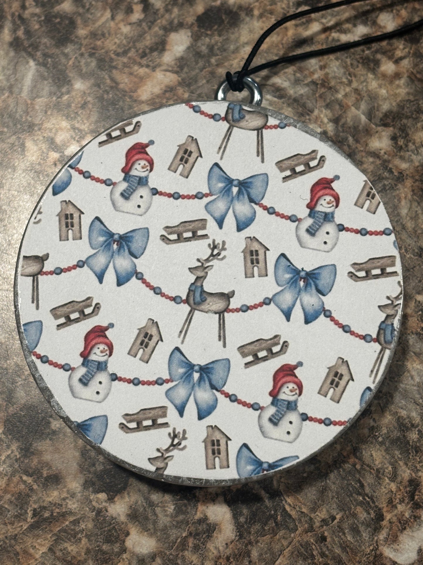 Snowmen/Ribbon Car Freshie-Vanilla Bean Noel