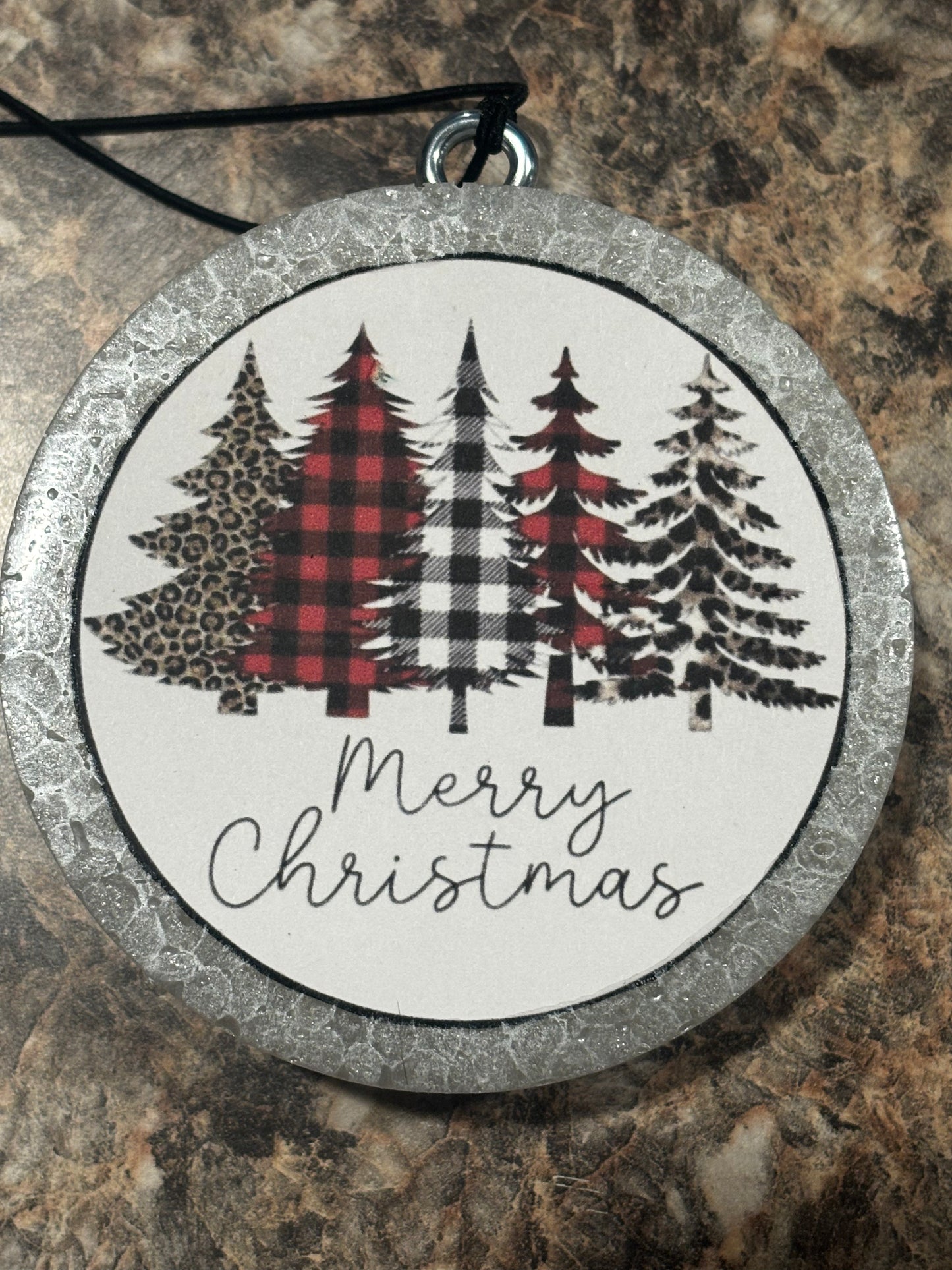 Merry Christmas Plaid Trees Car Freshie-Vanilla Bean Noel