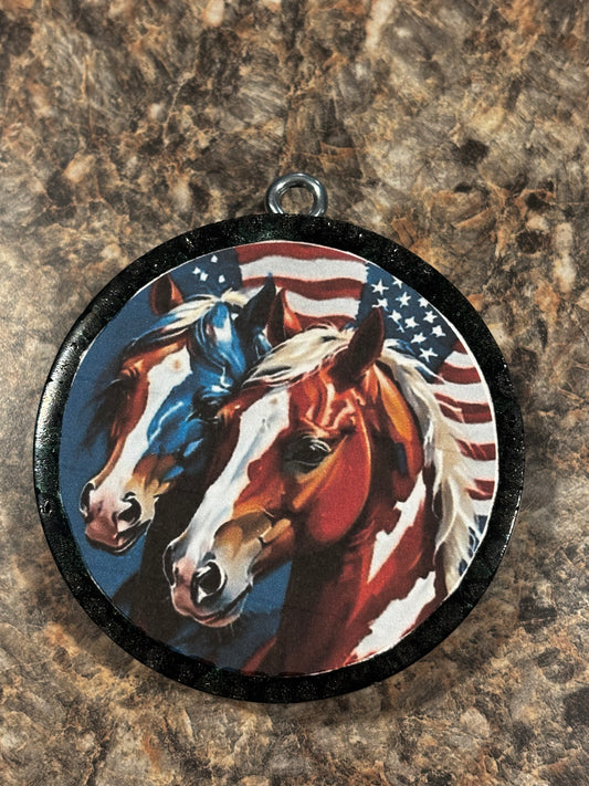 USA Horses Car Freshie-Coconut Lime