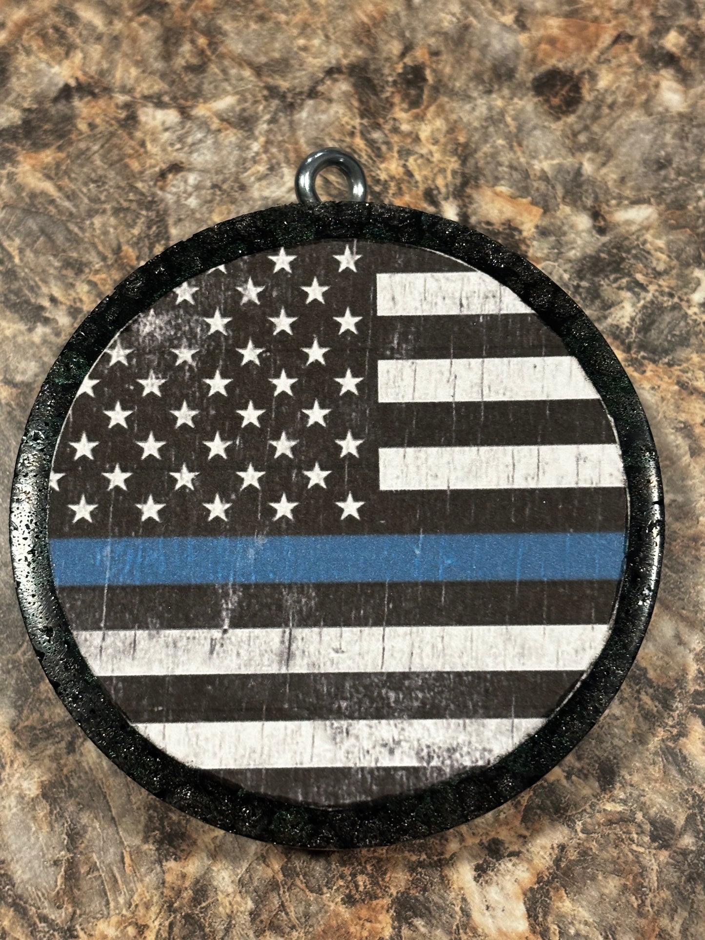 Back The Blue Police Flag Car Freshie-Coconut Lime