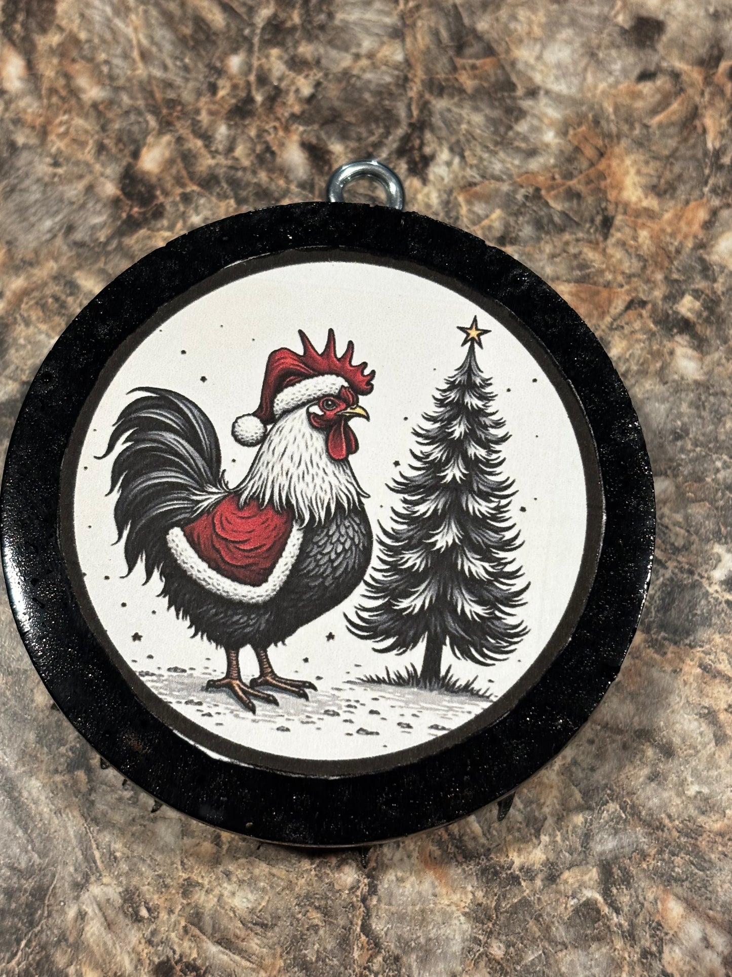 Rooster Santa Car Freshie-Creme Brûlée