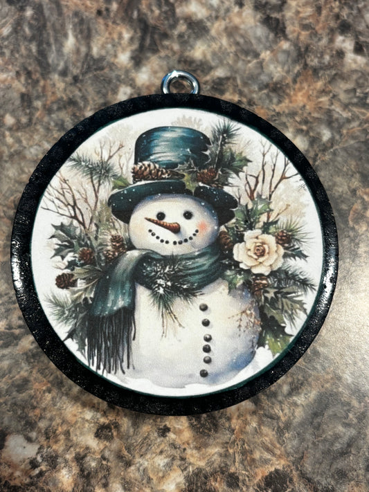 Snowman Car Freshie-Tree Farm