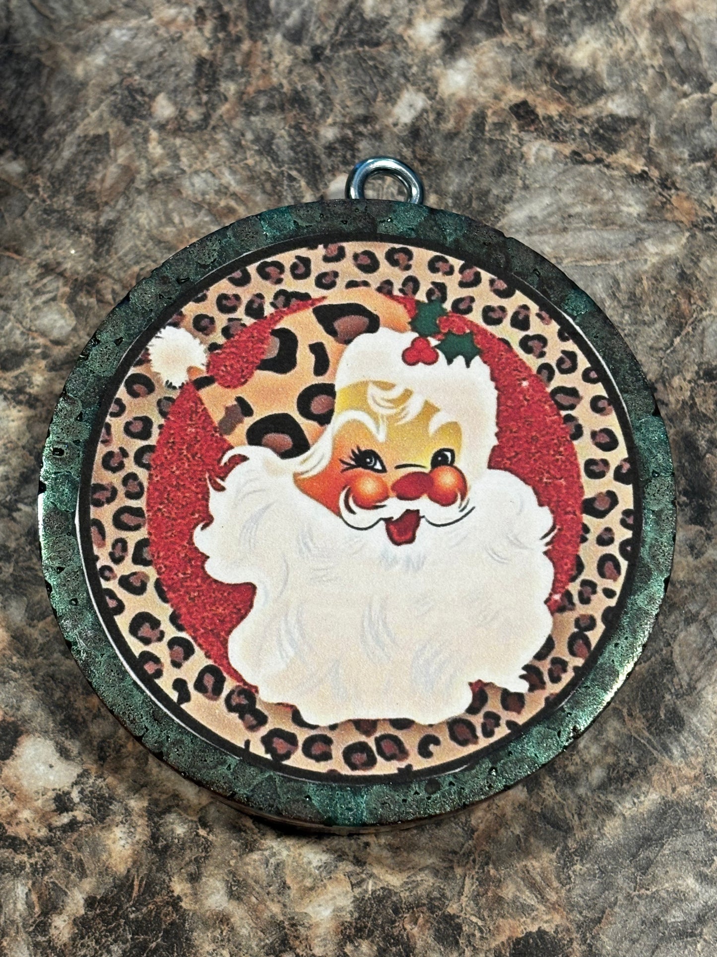 Santa Leopard Car Freshie-Cinnamon Apple