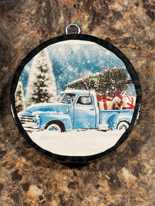 Blue Truck Car Freshie-Cinnamon Apple