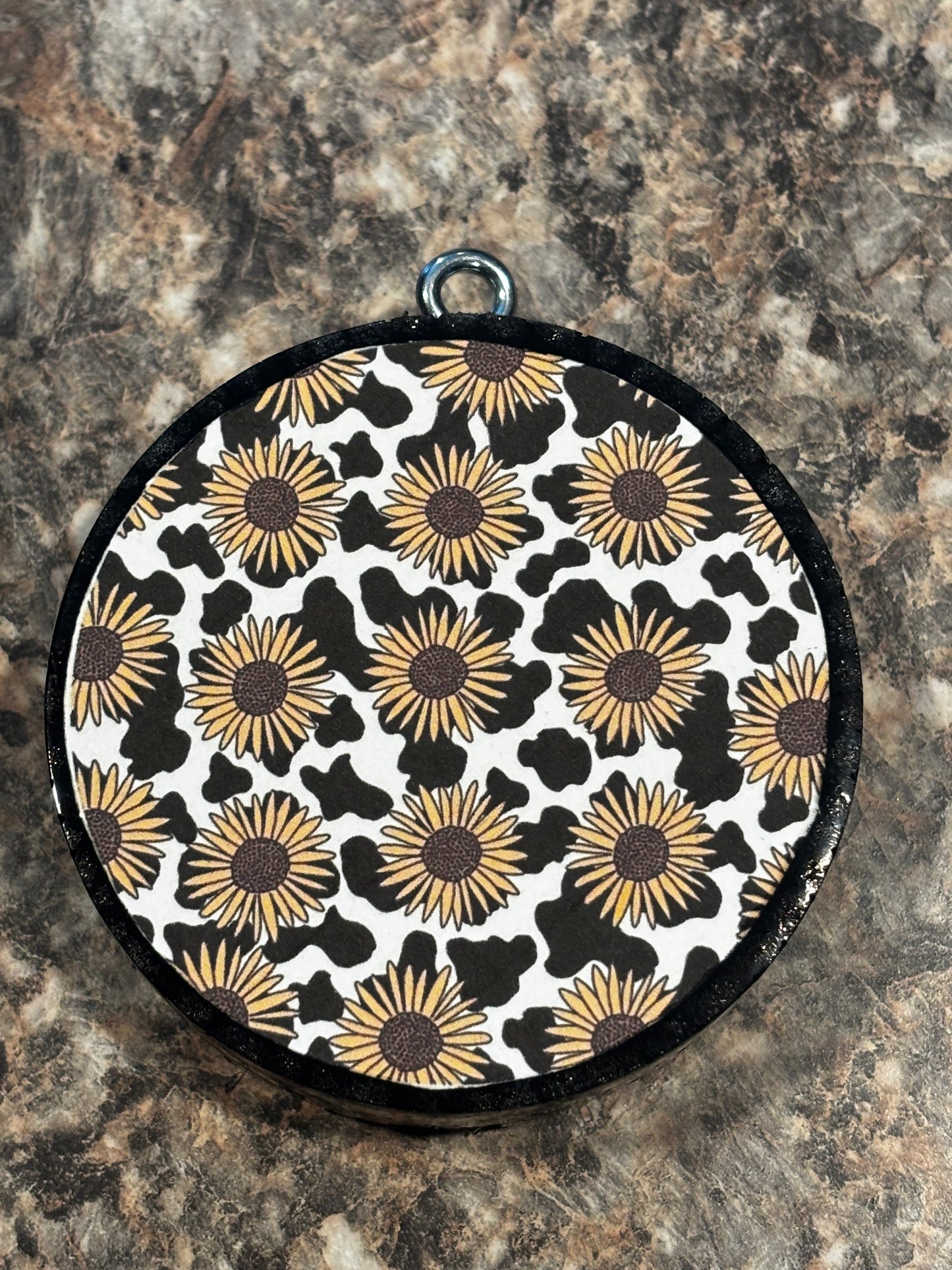 Sunflower/Cow Print Car Freshie-Pumpkin Peanut Brittle