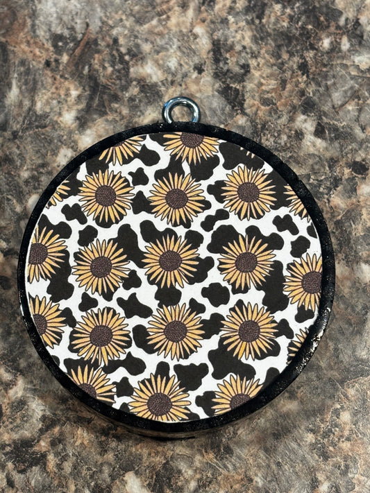 Sunflower/Cow Print Car Freshie-Pumpkin Peanut Brittle