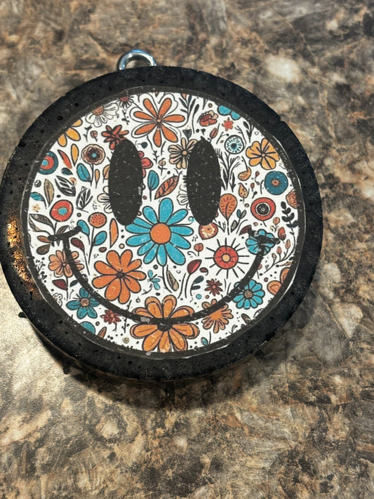 Smiley Face Car Freshie-Cherry Leather