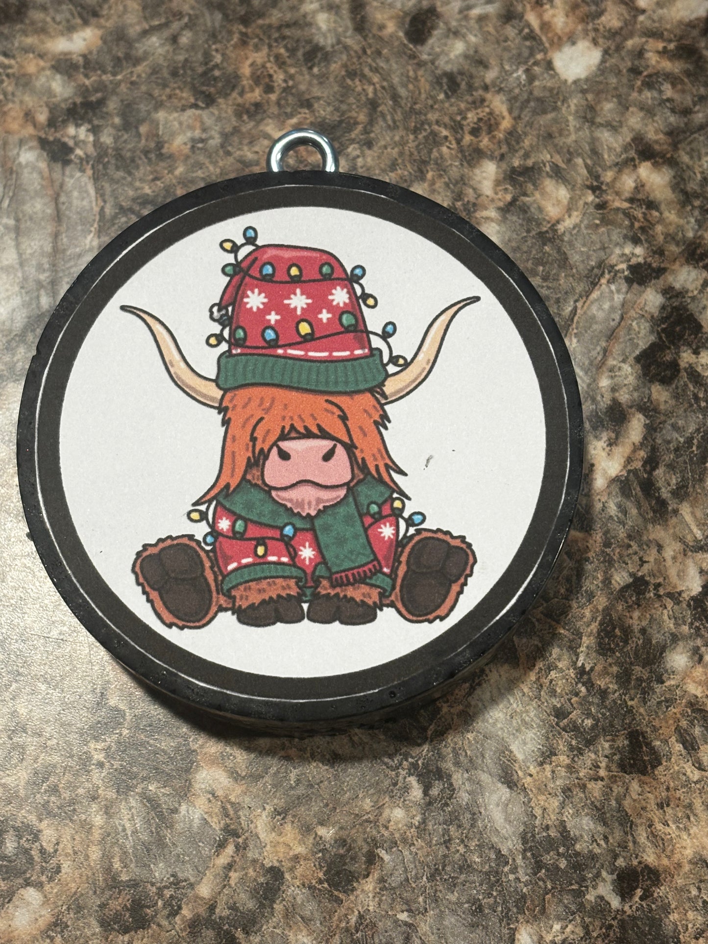 Christmas Cow Car Freshie-Tree Farm