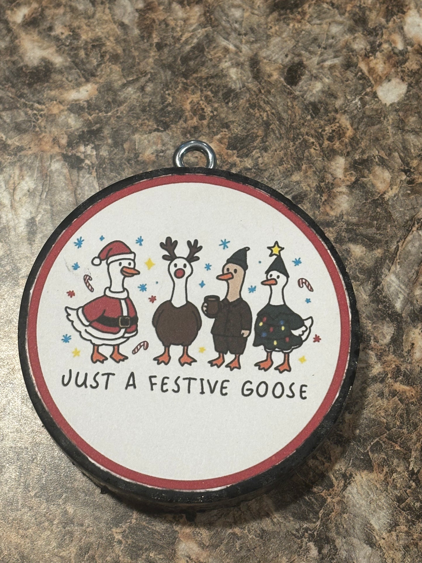 Festive Goose Car Freshie-Tree Farm