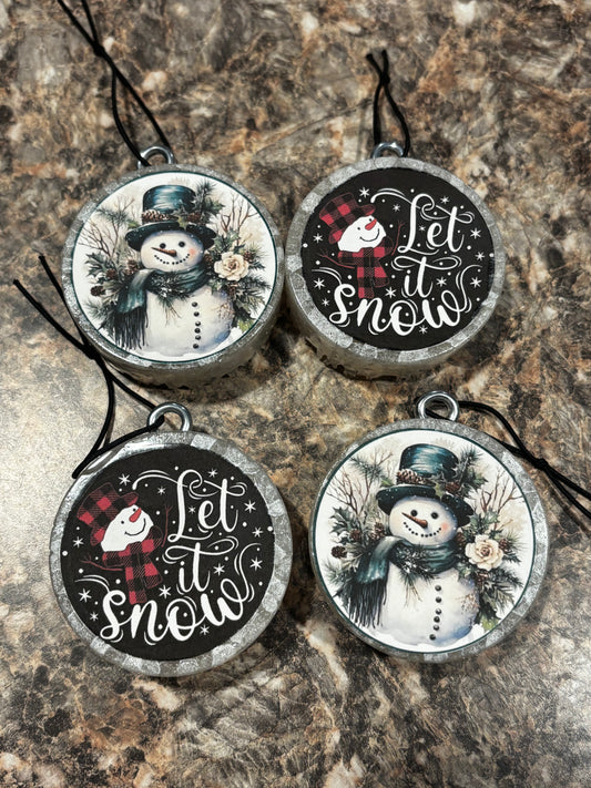 Christmas Snowman Freshie Ornament 4 pack-Vanilla Bean Noel